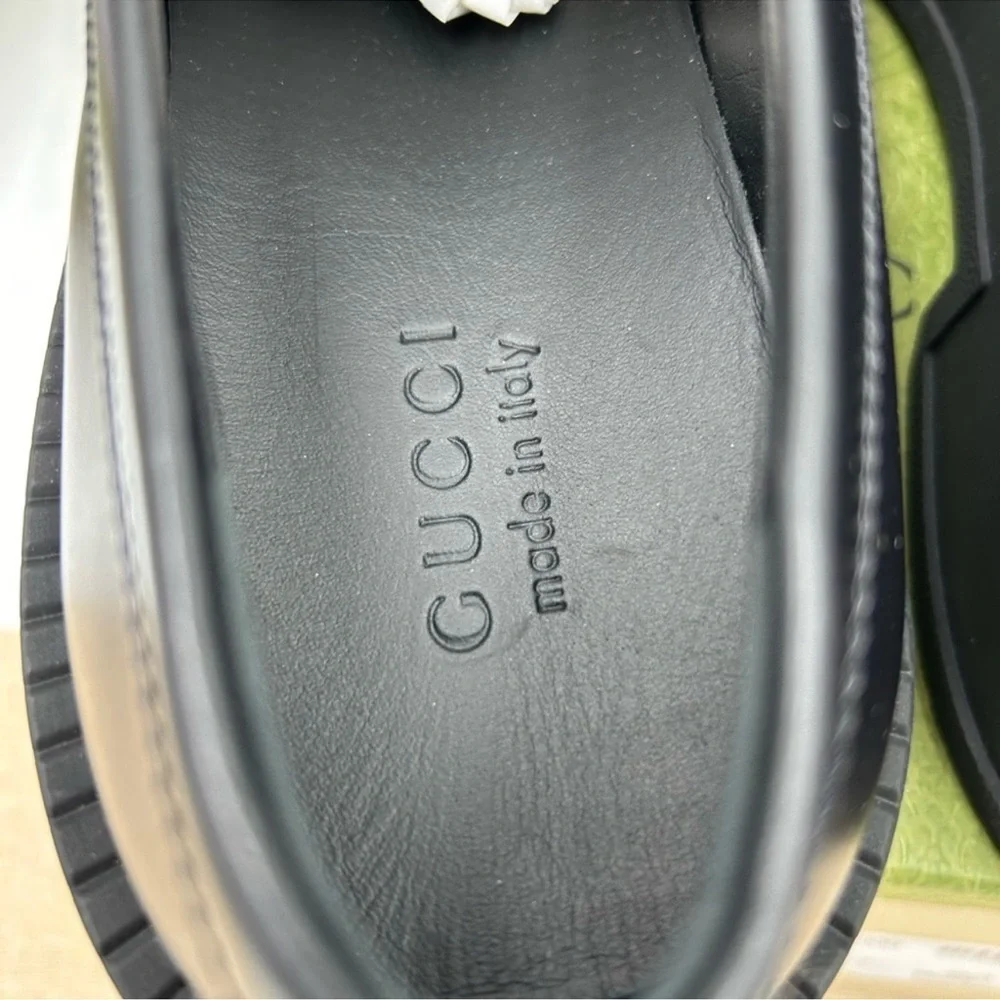 Men’s Gucci, leather chunky horse bit loafers size 12 made in Italy